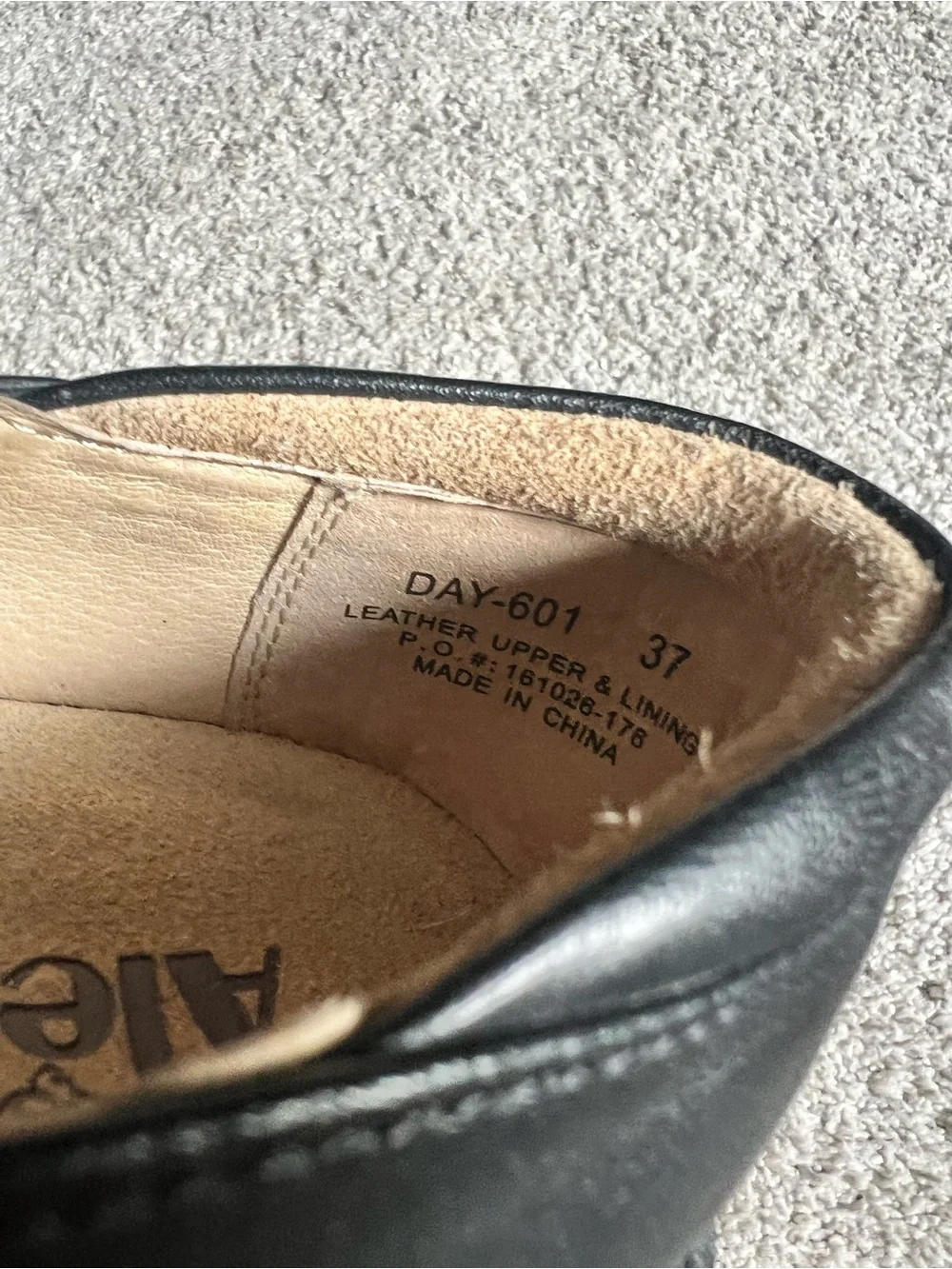 Alegria by PG Lite Dayna Size 37 Black Leather Mary Jane Shoes DAY-601
